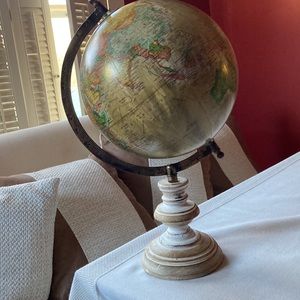 World Globe on Wooden Stand
